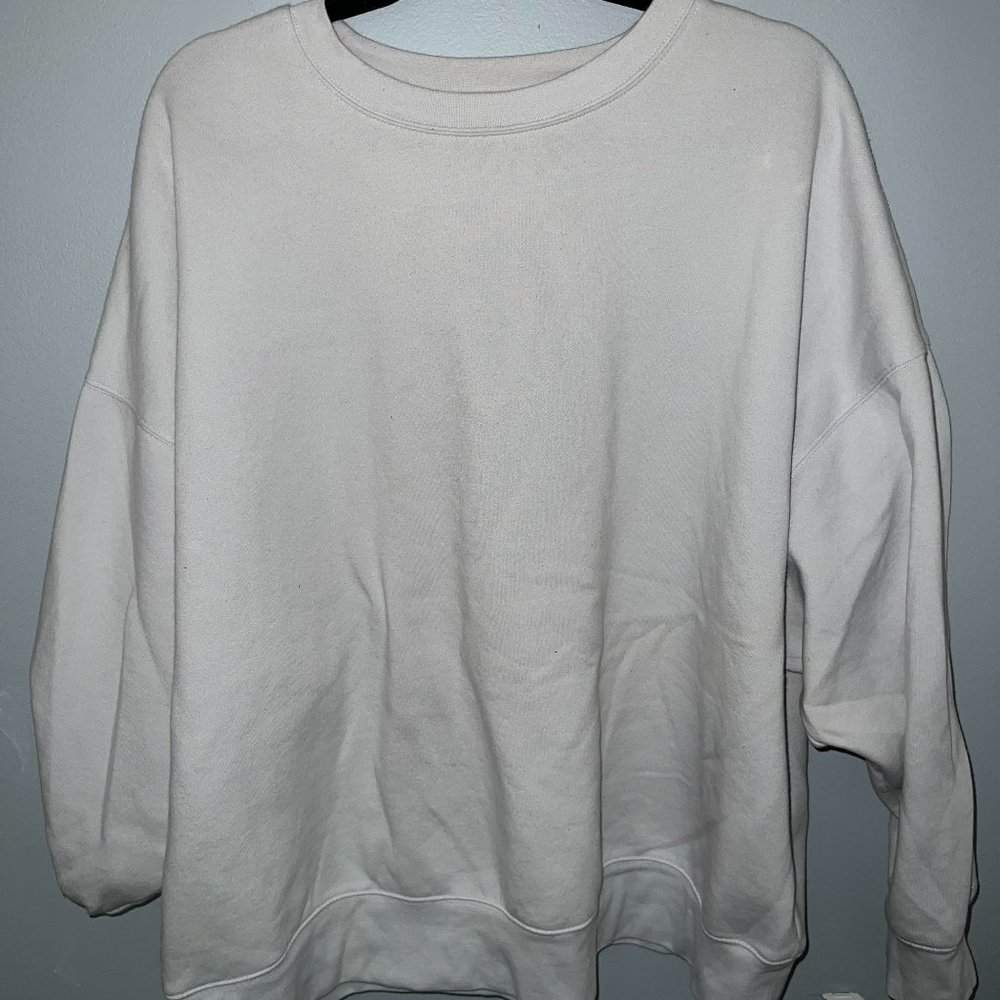 XL DSG Bluish - White Crewneck